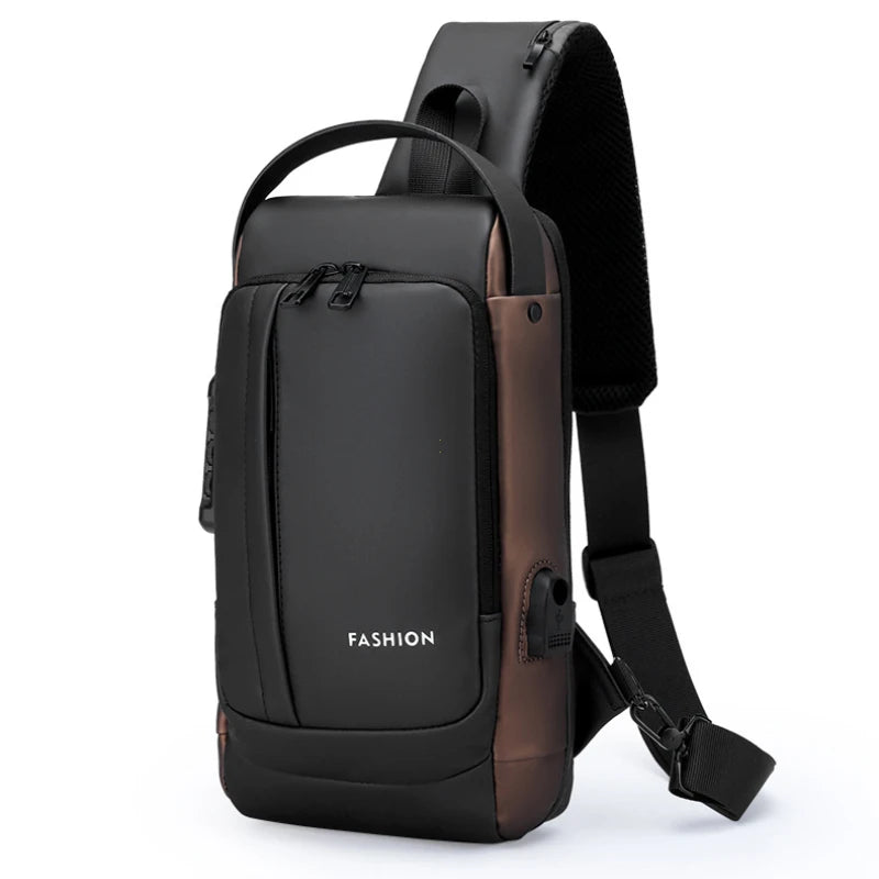Bolso de pecho antirrobo para hombre, bolsos de hombro con carga USB, bandolera, mochila escolar para viajes cortos, bandoleras tipo bandolera Oxford para hombre