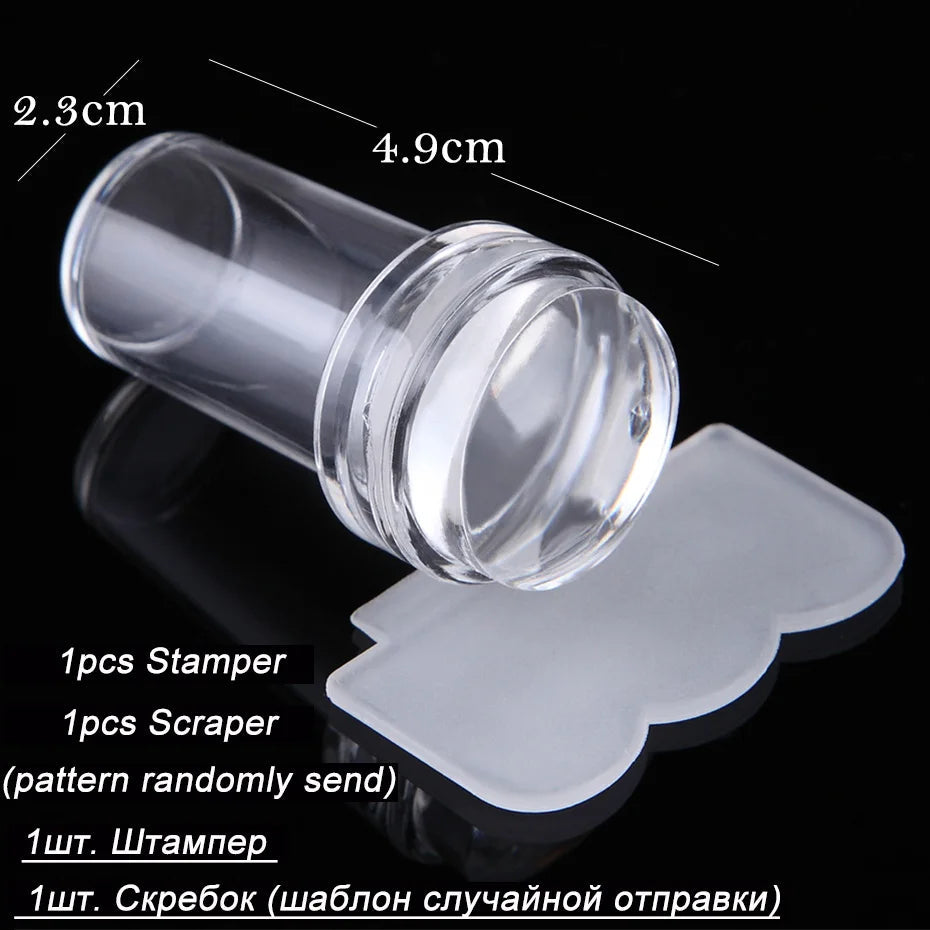 Jelly Silicone Transparent Nail Stamper Set with Scraper Stone's Store