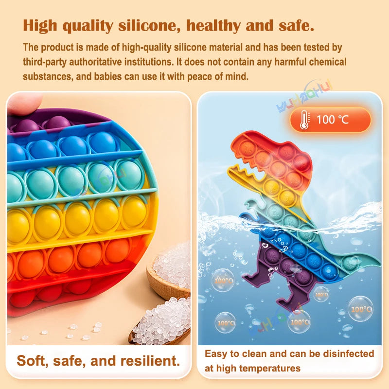 Rainbow Pop Push Bubblle Fidget Anti Stress Relief Toys for Adult Children Special Needs Sensory Toys Interactive Toys for Kids Stone's Store