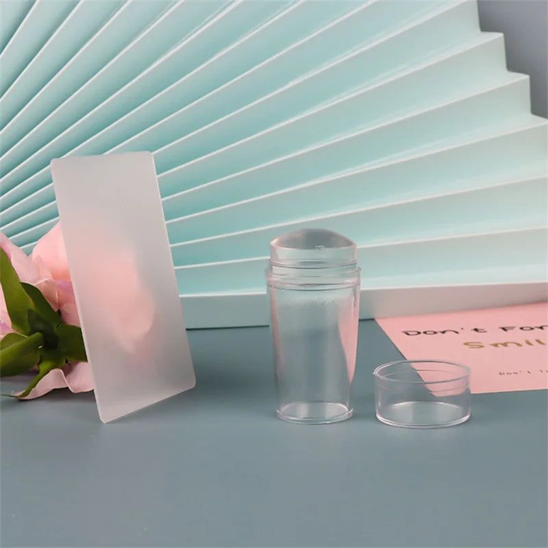 Jelly Silicone Transparent Nail Stamper Set with Scraper Stone's Store