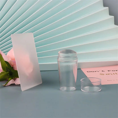 Jelly Silicone Transparent Nail Stamper Set with Scraper Stone's Store