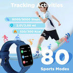 BIGGERFIVE Smart Watch for Kids No APP No Phone Needed, 1.8" Fitness Tracker Watch Pedometer, Heart Rate, Sleep Monitor, IP68 Wa TOOBUR Store