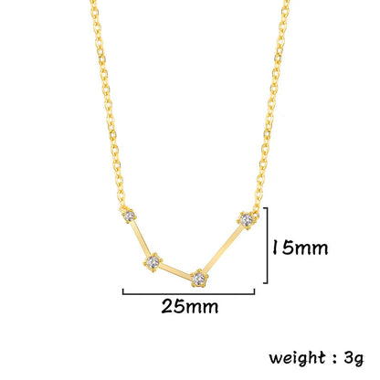 Lucktune Zircon Constellation Pendant Necklace Libra Virgo Zodiac Necklace for Women Stainless Steel Birthday Jewelry Gifts 2025 lucktune Official Store