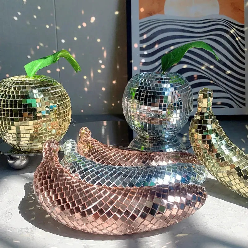 Disco Banana Apple Art Home Decoration Mirror Reflective Disco Decor AliExpress