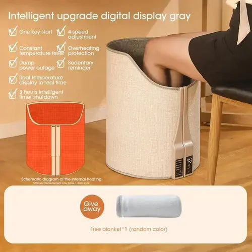 Electric Foot Warmer Under Desk Cylindrical Heating Pad Adjustable