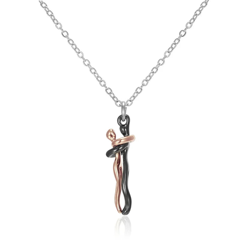 Forever Embrace: The Hug Couple Necklace One yuan Store