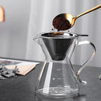 Reusable Double Layer Stainless Steel Coffee Filter with Stand Holder Pour Over Coffee Dripper Mesh Coffee Tea Filter Basket Kumma House Store