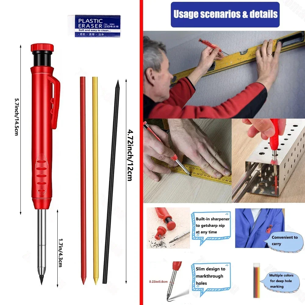PrecisionMark Carpenter Pencil: Sharp Lines, Every Time! Zomasou Factory Store