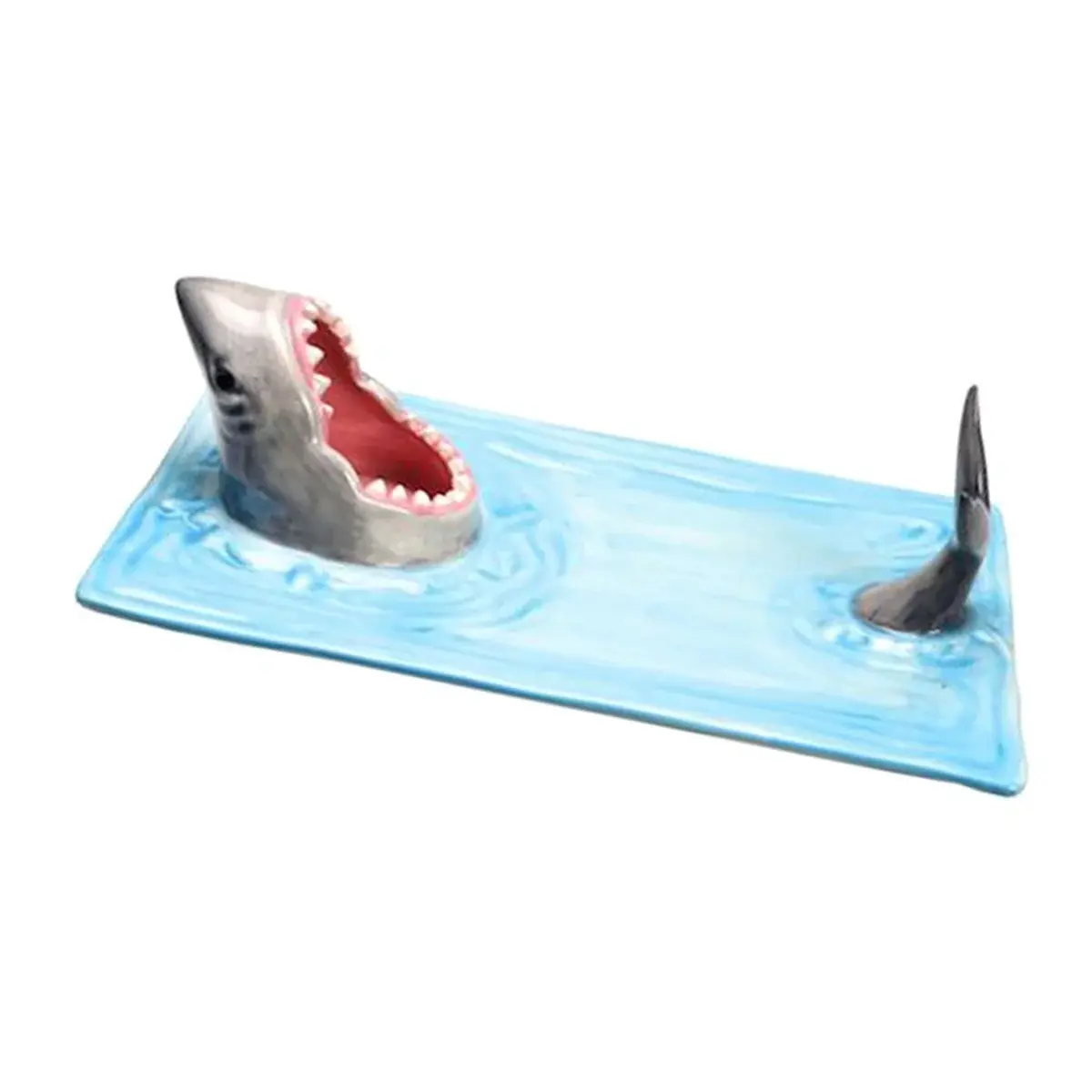 Ceramic Sushi Plate, Sharks Shape Rectangle Cheese Board Dining Table
