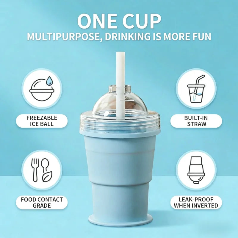 ChillFlex™ Ice Maker Cup 💧 — Fold, Freeze & Pop Out Easily