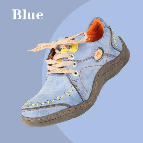 TMA EYES Women's Hand-Stitched Leather Sneakers Lightweight Flat AliExpress