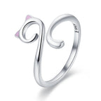 Adjustable Rings Real 925 Sterling Silver Stackable Engagement Zircon Open Size Rings For Women Jewelry big nose Official Store