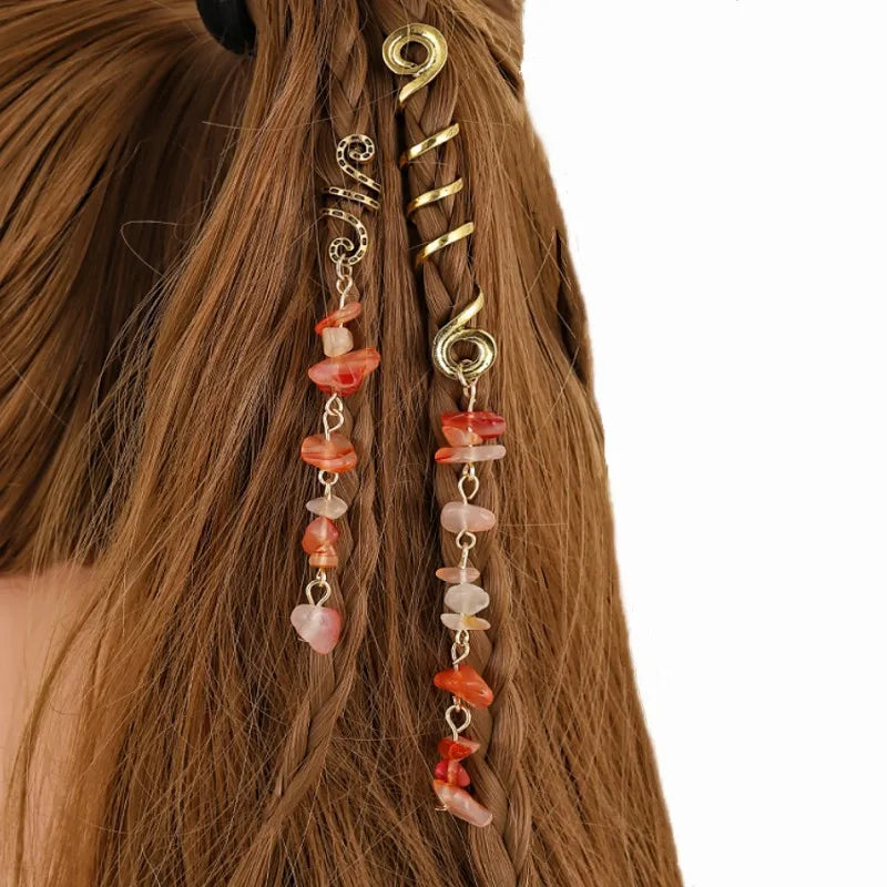 StoneCharm™ Hair Ring 💎 — Natural Beauty, Boho Vibes