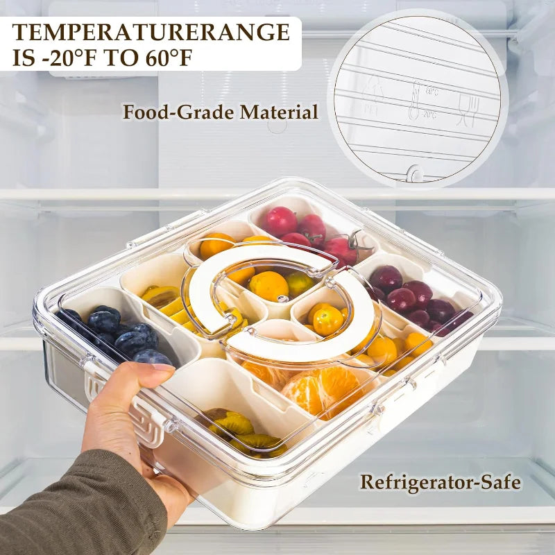 SnackSpin™ 8-Grid Serving Tray 🍿🔄 All Your Snacks, One Tray