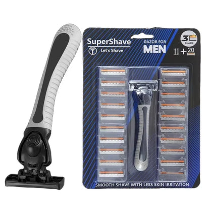 Shaver Brand New Design Men Razor Shaving Three Layer Shaver Reusable Razor Imported Blade Multi Tool Head Replace