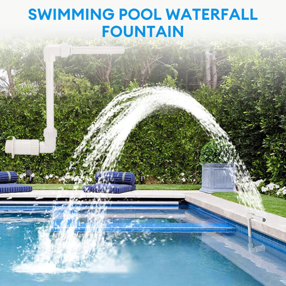 Kit de fuente de cascada para piscina de PVC, característica de pulverización de agua, decoraciones para piscinas y spas, fácil instalación, accesorios para piscinas