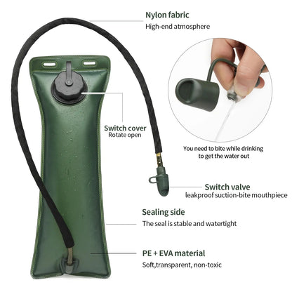 Tactical Water Hydration Pack - Military Class Camel Backpack with 3L