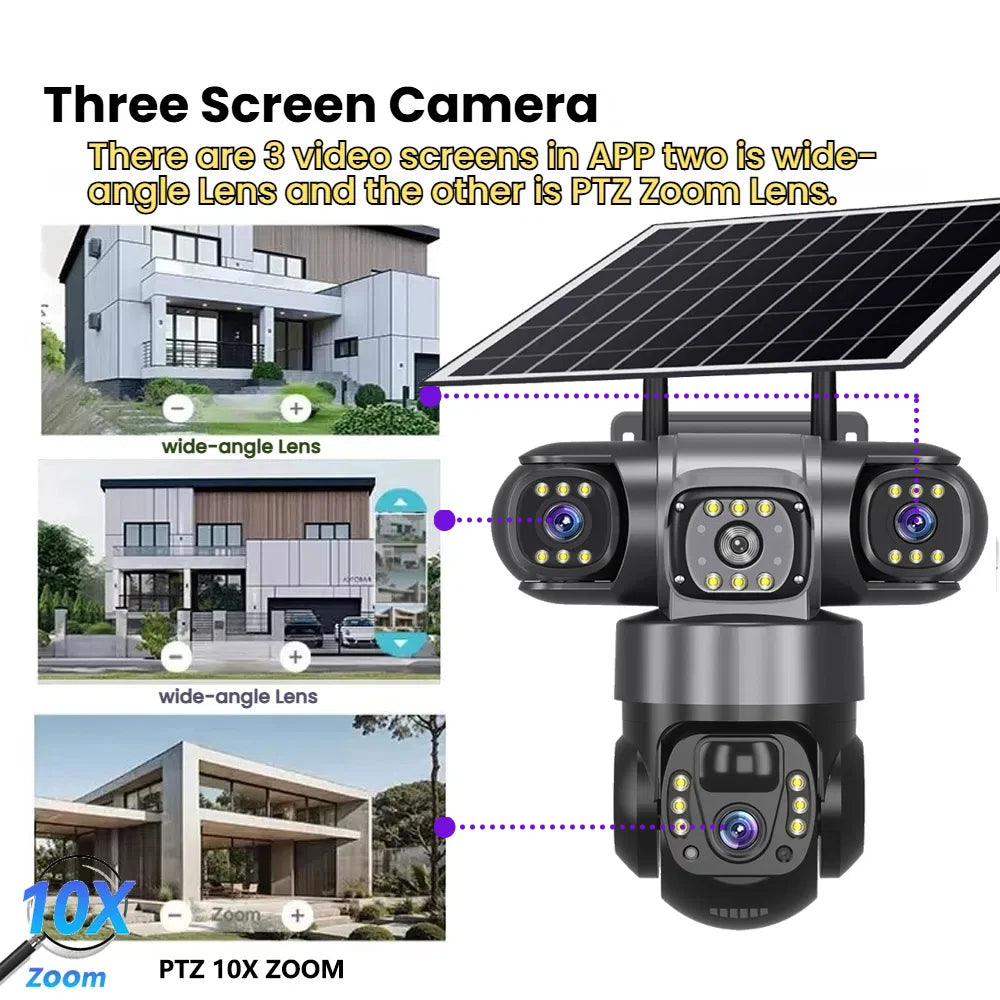 See It All: Triple-Lens Solar 360° Dome Camera