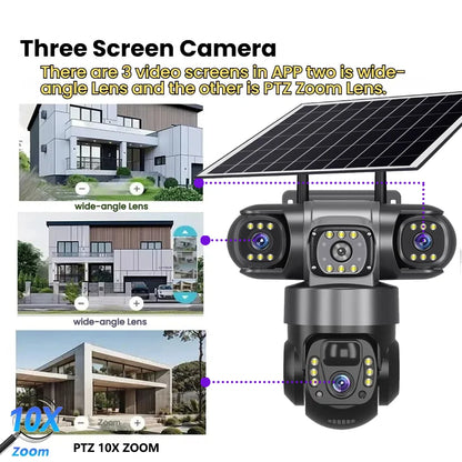 See It All: Triple-Lens Solar 360° Dome Camera