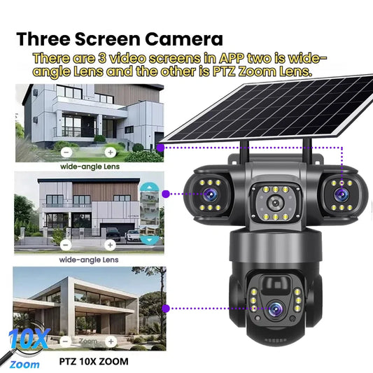 See It All: Triple-Lens Solar 360° Dome Camera