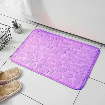 1 alfombra de terciopelo en relieve de espuma viscoelástica antideslizante para baño y sala de estar.