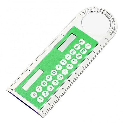 Solar Ruler Calculator with Magnifier Transparent Pocket Mini Calculator Stationery Math Toys School Electronics Calculator Shop1100073022 Store