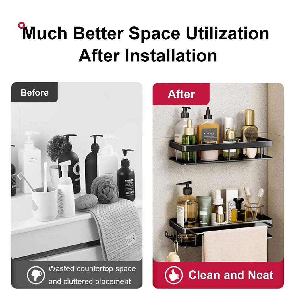 No Drill Wall Mounted Bathroom Shelf Shop1103677105 Store