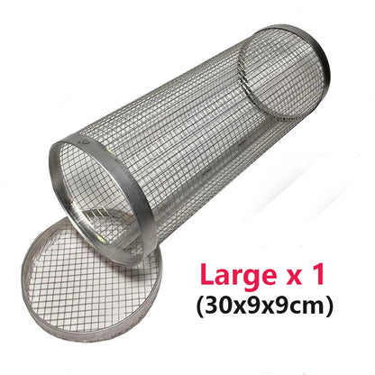 1PC BBQ Cage Rolling Stainless Steel Outdoor Grilling Basket Grill AliExpress
