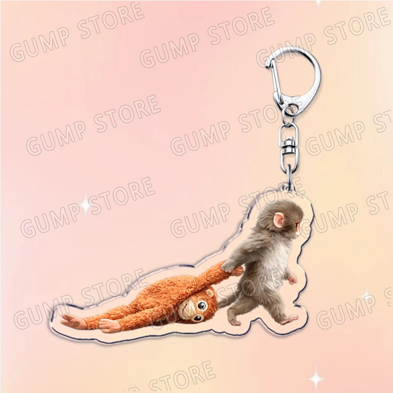 HugMonkey™ 3D Keychain 🐒💖 — Cute Clip-On Companion