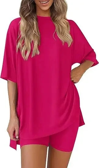 Breezy Lounge Duo – Oversized Shirt & Shorts Set for Ultimate Comfort!