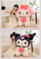 22/35cm Sanrio Strawberry Kuromi Pillow Plush Toy Girls Soft Stuffed Animal Toys Strawberry Melody Doll Gift Shop1103717545 Store