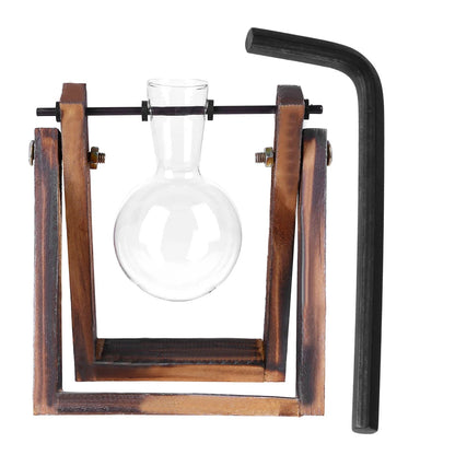 Glass and Wood Vase Planter Table Desktop Tool Dropshipping Store
