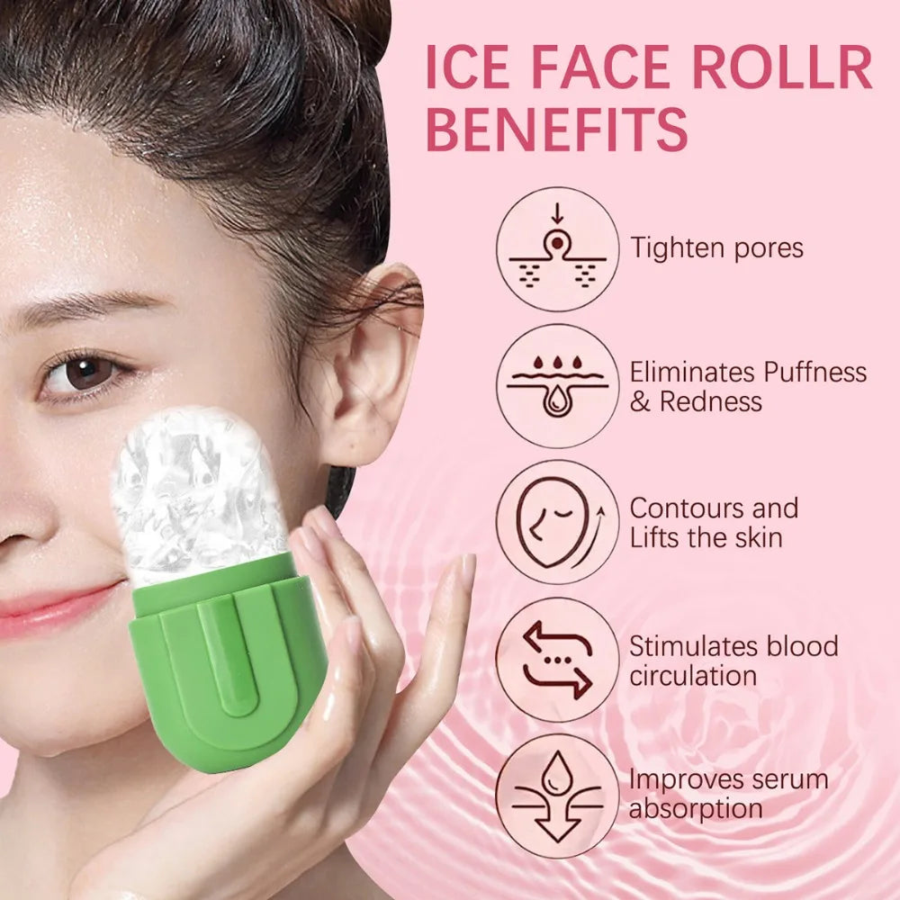 Ice Roller for Face Silicone Face Lifting Contouring Tools Ice Cube Roller Neck Eye Facial Massager Beauty Hielo Skin Care Tools