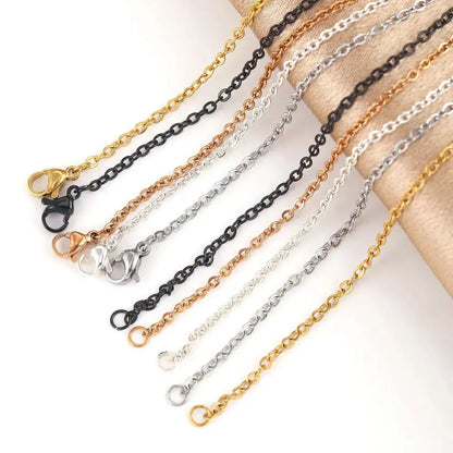 10pcs Stainless Steel Necklace Cuban Chains Hypoallergenic Rolo Link
