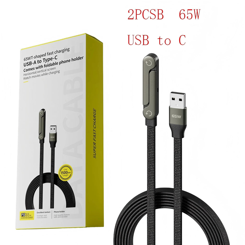 PowerProp™ Cable de pie 240W ⚡📱 Carga rápida. Soporte inteligente.