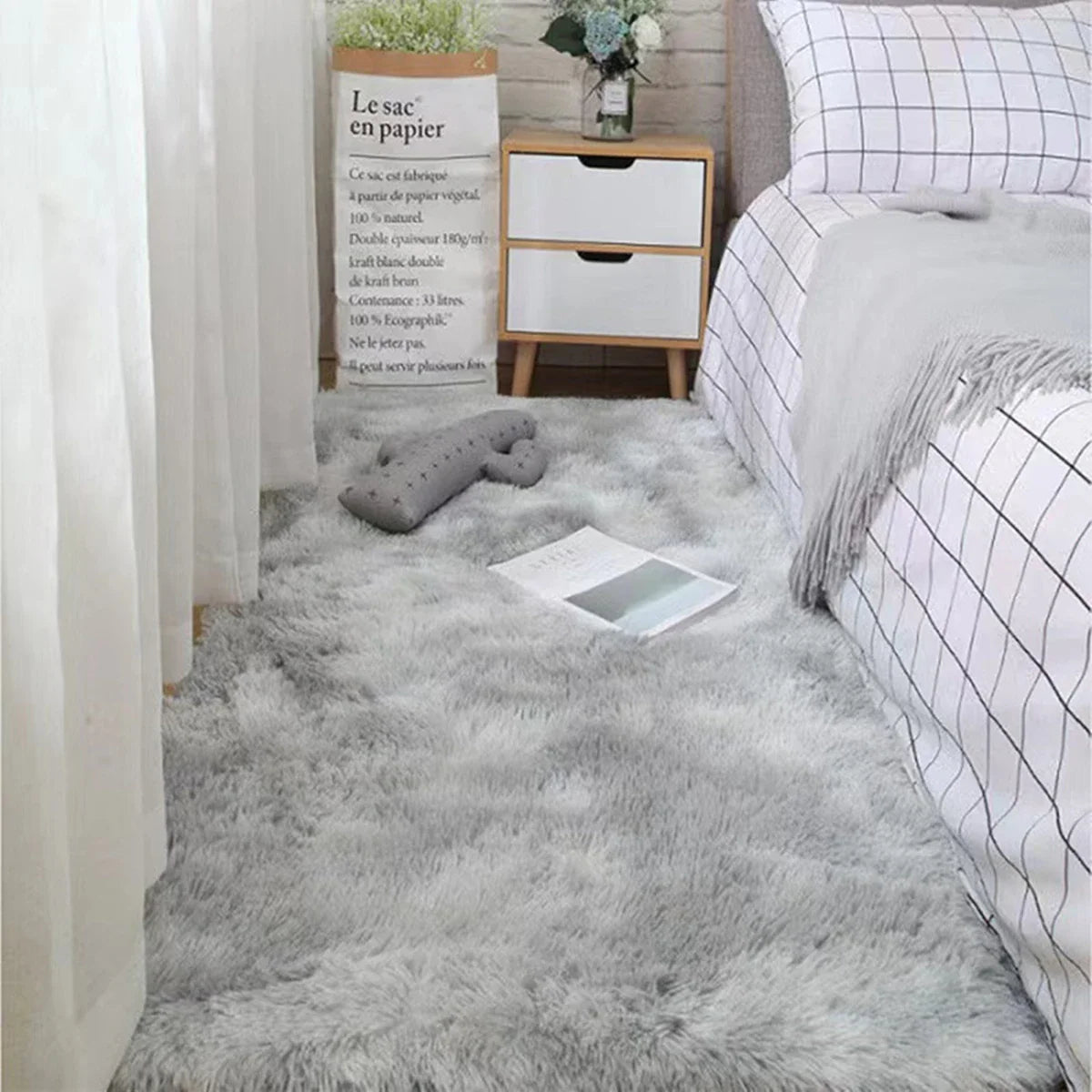 Soft Area Rugs Bedroom Carpet Fluffy Non-slip Tie-Dyed Fuzzy Shag Plush Soft Shaggy Bedside Rug Living Room Carpet Shop1103833493 Store