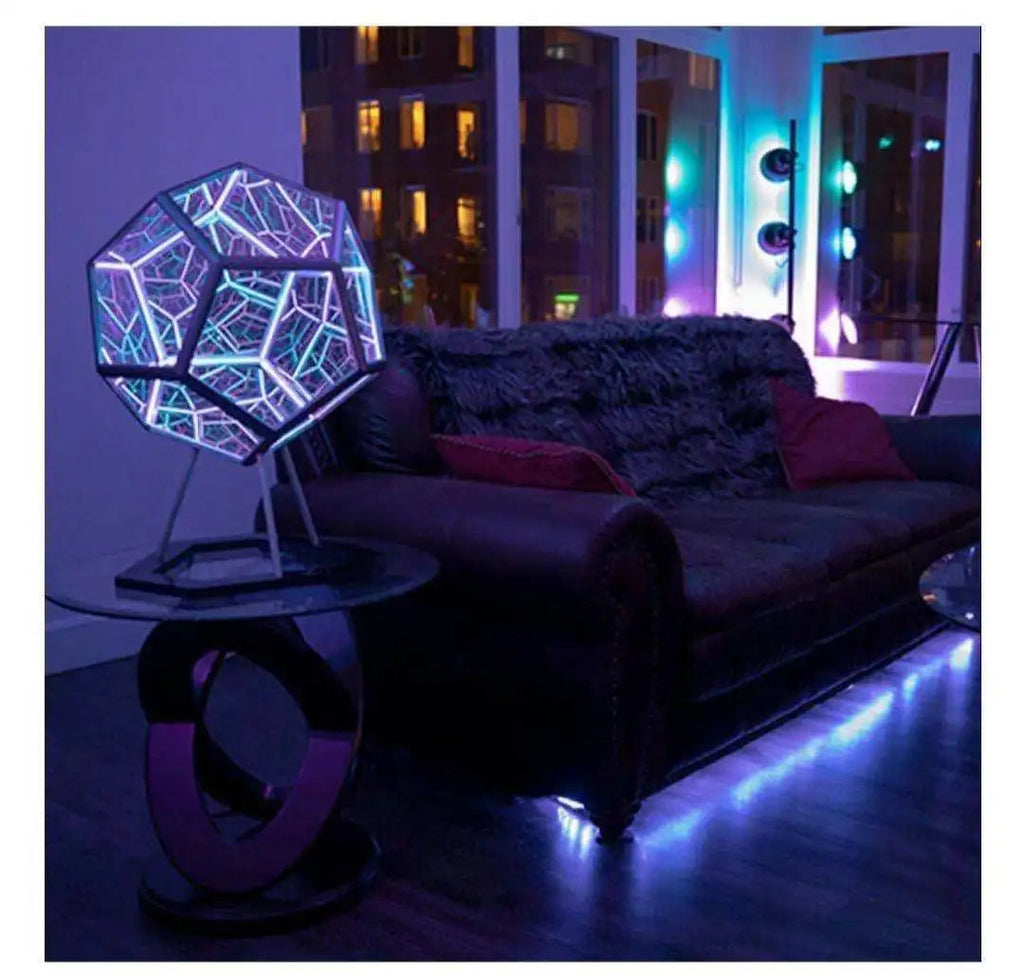3D Cube Light Creative Cool Infinite Dodecahedron Nightlight Colorful Art Light USB Nightlight Girls Birthday Christmas Gift Donirt Official Store