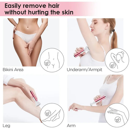 5 in 1 Electric Hair Remover Rechargeable Lady Shaver Maroon Asteria