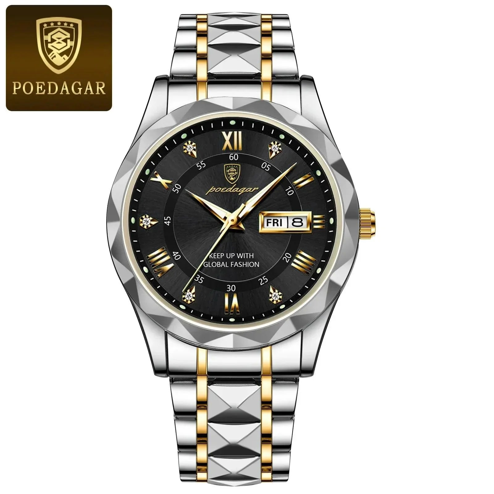 Luxury Business Watch Stylish Waterproof Luminous Timepiece POEDAGAR Official Store