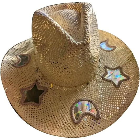 Prism Cowgirl Hat – Rainbow Glow & Sun Protection in One!