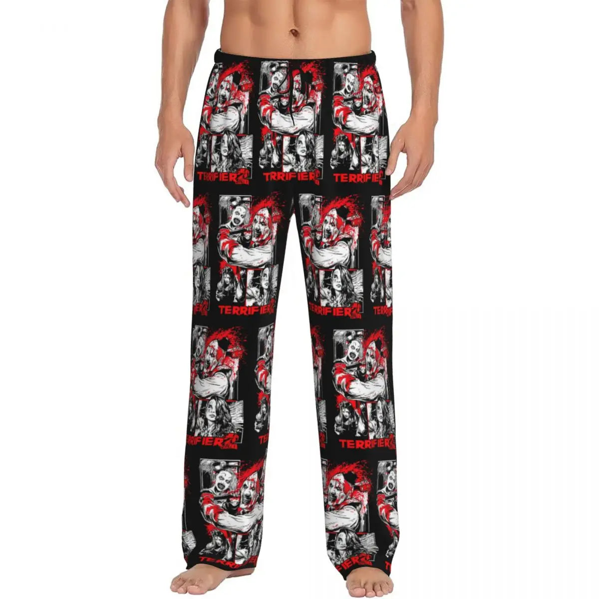 Custom Printed Horror T-Terrifiers Film Essential Pajama Pants Men Sleep Sleepwear Bottoms with Pockets