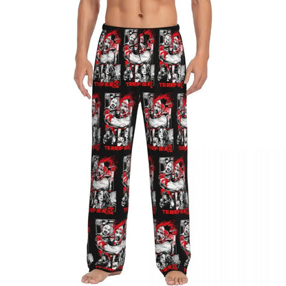 Custom Printed Horror T-Terrifiers Film Essential Pajama Pants Men Sleep Sleepwear Bottoms with Pockets