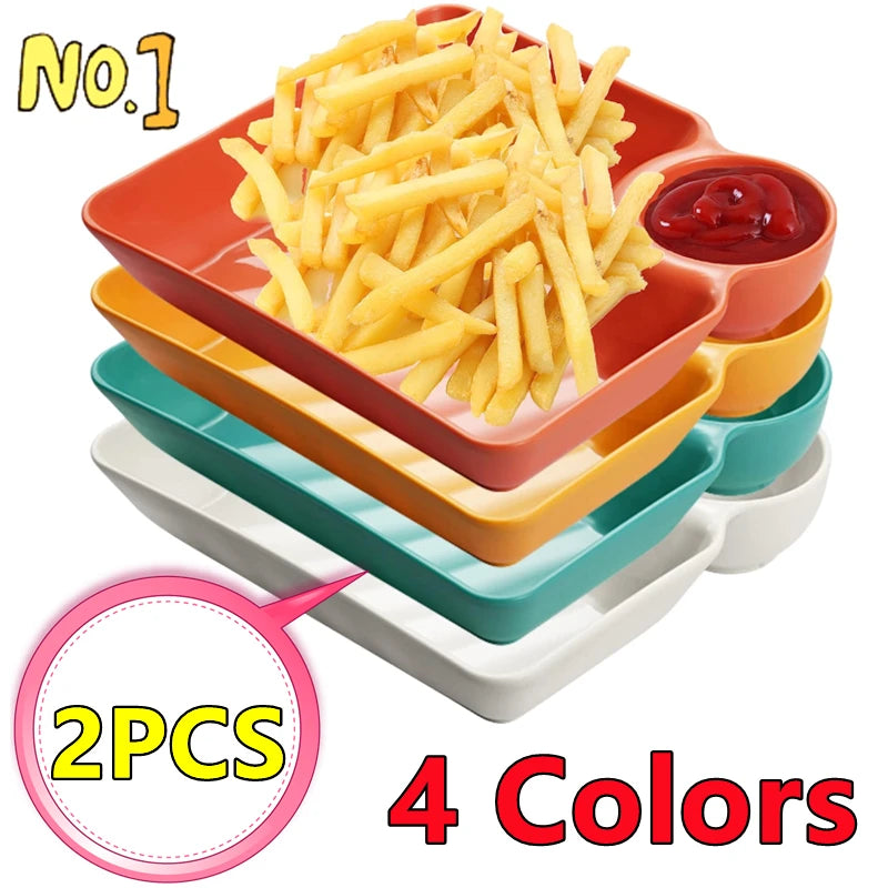 DipGuard™ Sauce Separated Plate 🍽️✨ No Mix, No Mess