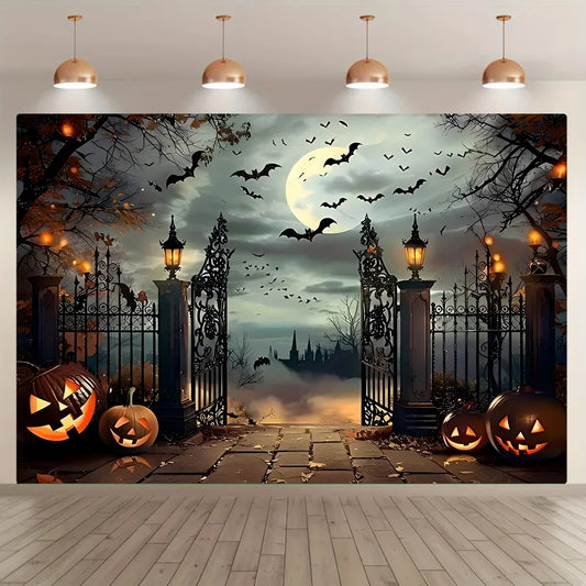 1pc country old house banner, suitable for Halloween parties, indoor and outdoor decoration, theme parties, anniversaries.