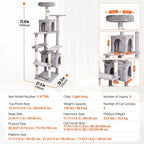 45.2" Cat Tower with Cat Condo Sisal Scratching Post VEVOR BESTEQUIP Overseas Store