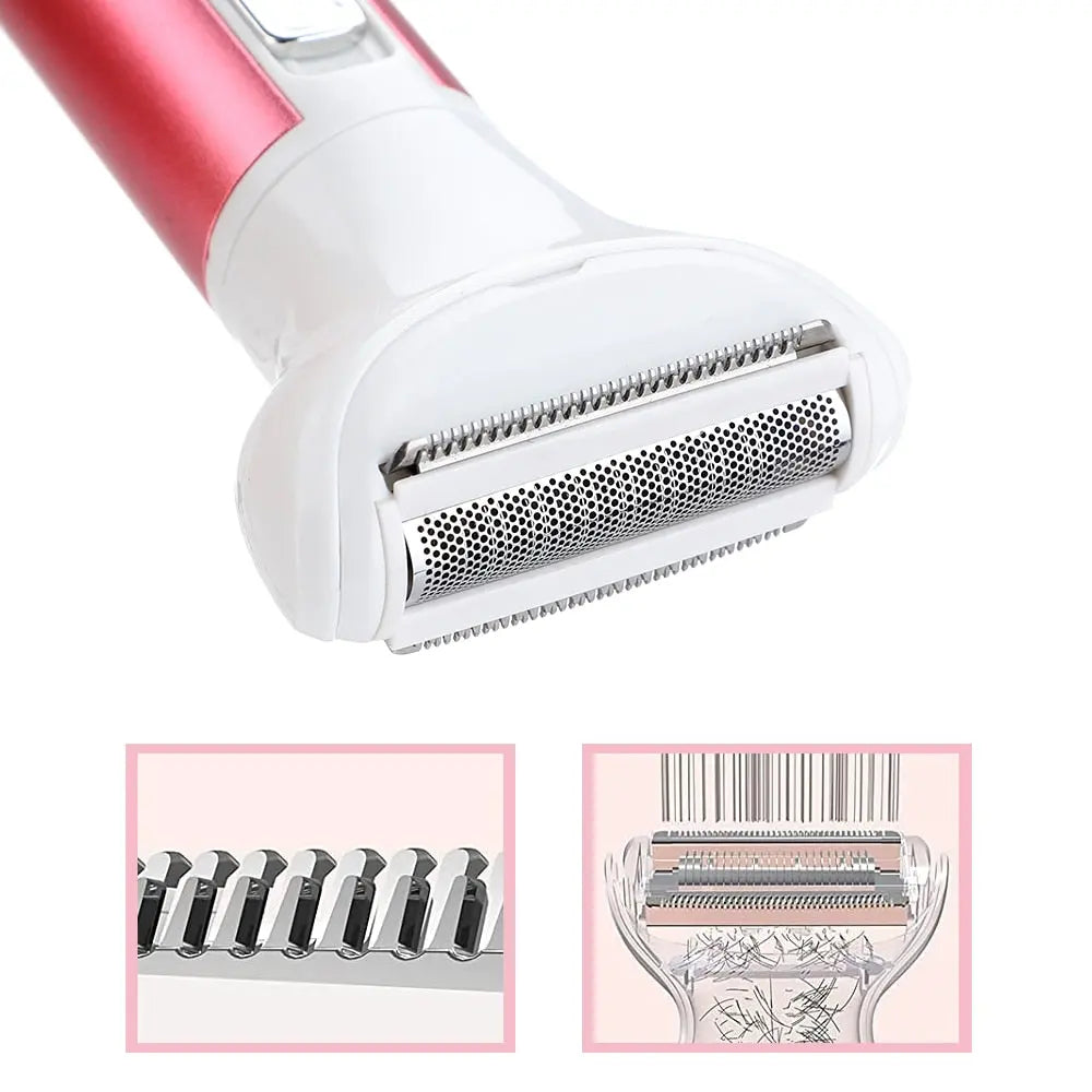 5 in 1 Electric Hair Remover Rechargeable Lady Shaver Maroon Asteria
