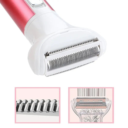 5 in 1 Electric Hair Remover Rechargeable Lady Shaver Maroon Asteria