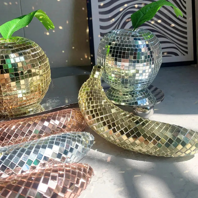 Disco Banana Apple Art Home Decoration Mirror Reflective Disco Decor AliExpress