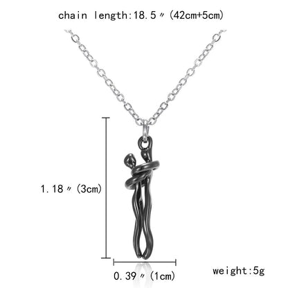 Forever Embrace: The Hug Couple Necklace One yuan Store