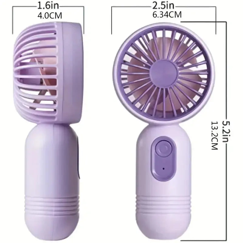 Mini ventilador portátil recargable por USB - 3 velocidades, portátil y ligero
